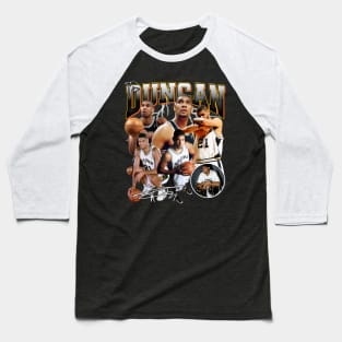 Tim Duncan The Big Fundamental Basketball Signature Vintage Retro 80s 90s Bootleg Rap Style Baseball T-Shirt